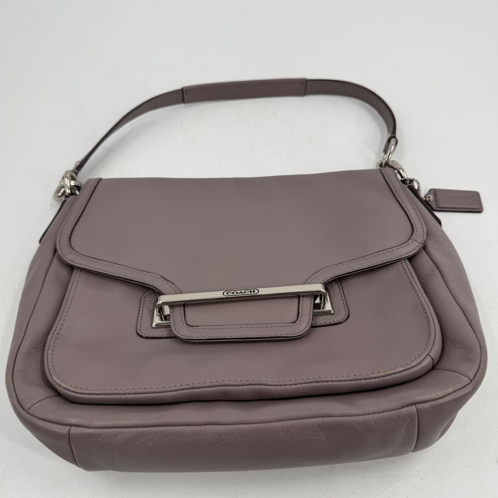 Coach Mauve Leather Satchel Shoulder Bag - Picture 2 of 7